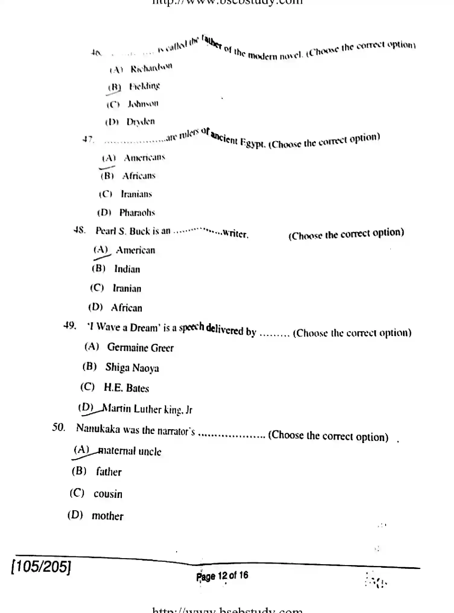 Bihar Board Class 2 2018 ENGLISH-105-205 Question Bank - Page 12