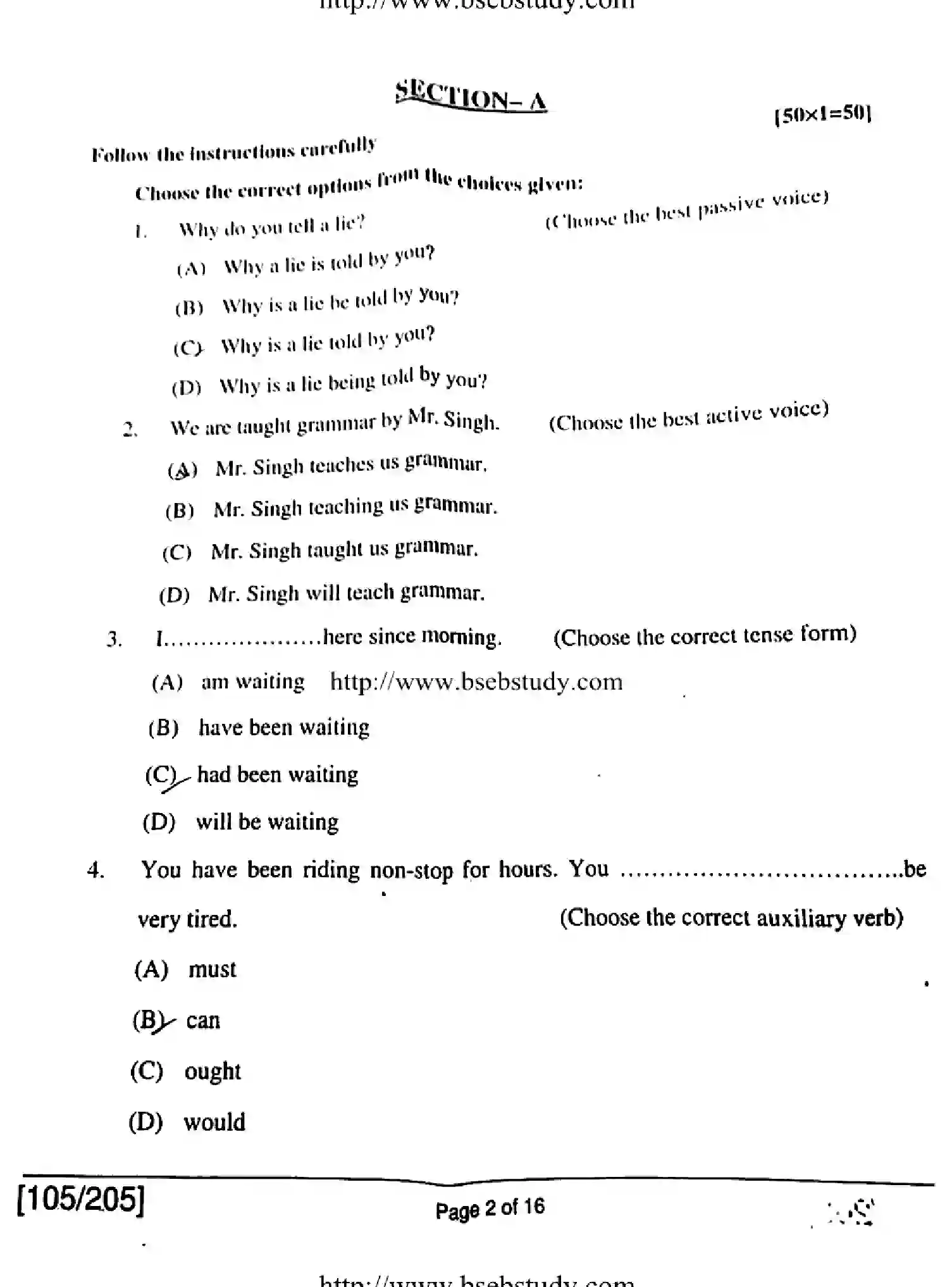 Bihar Board Class 2 2018 ENGLISH-105-205 Question Bank - Page 2