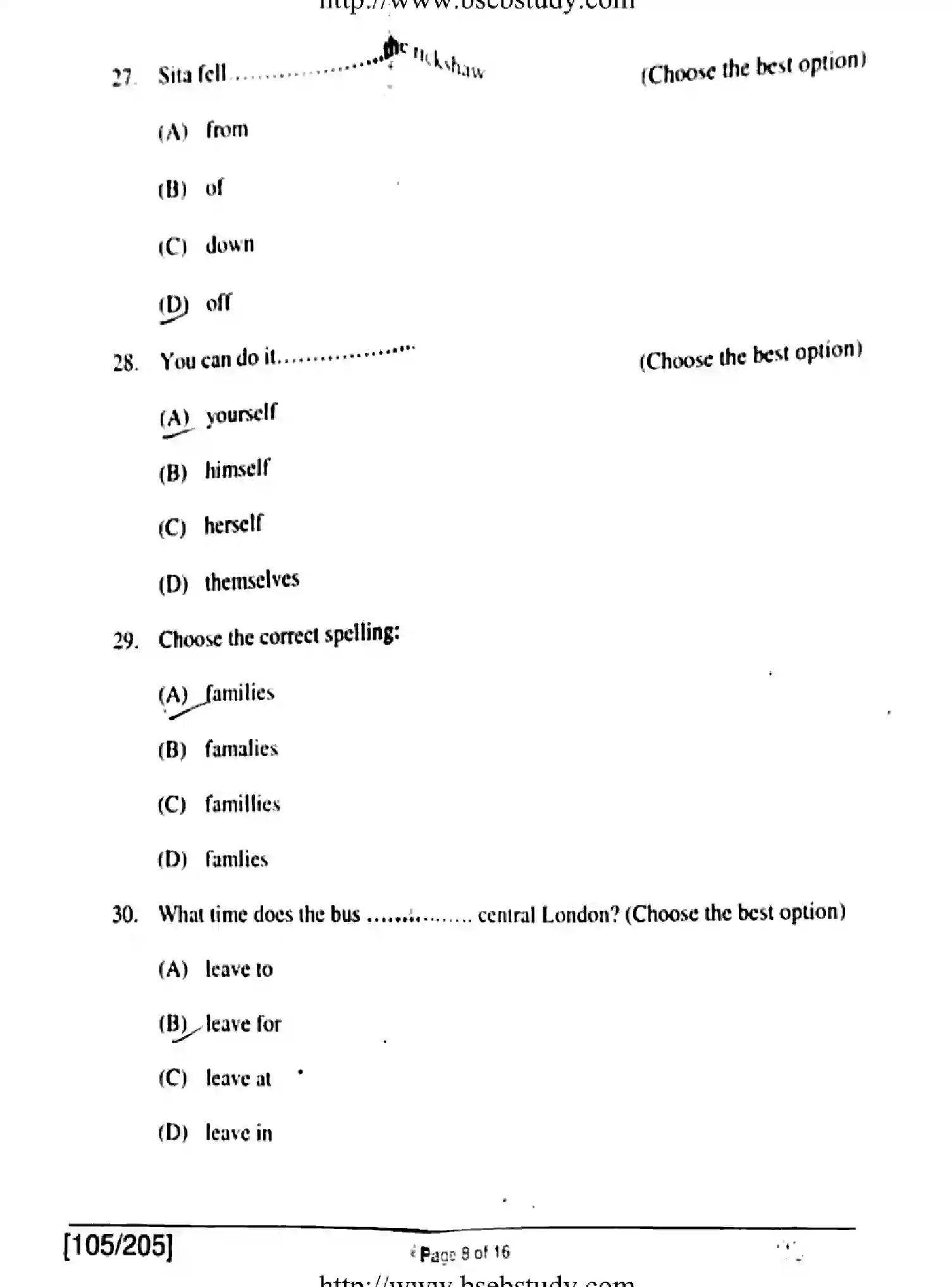 Bihar Board Class 2 2018 ENGLISH-105-205 Question Bank - Page 8