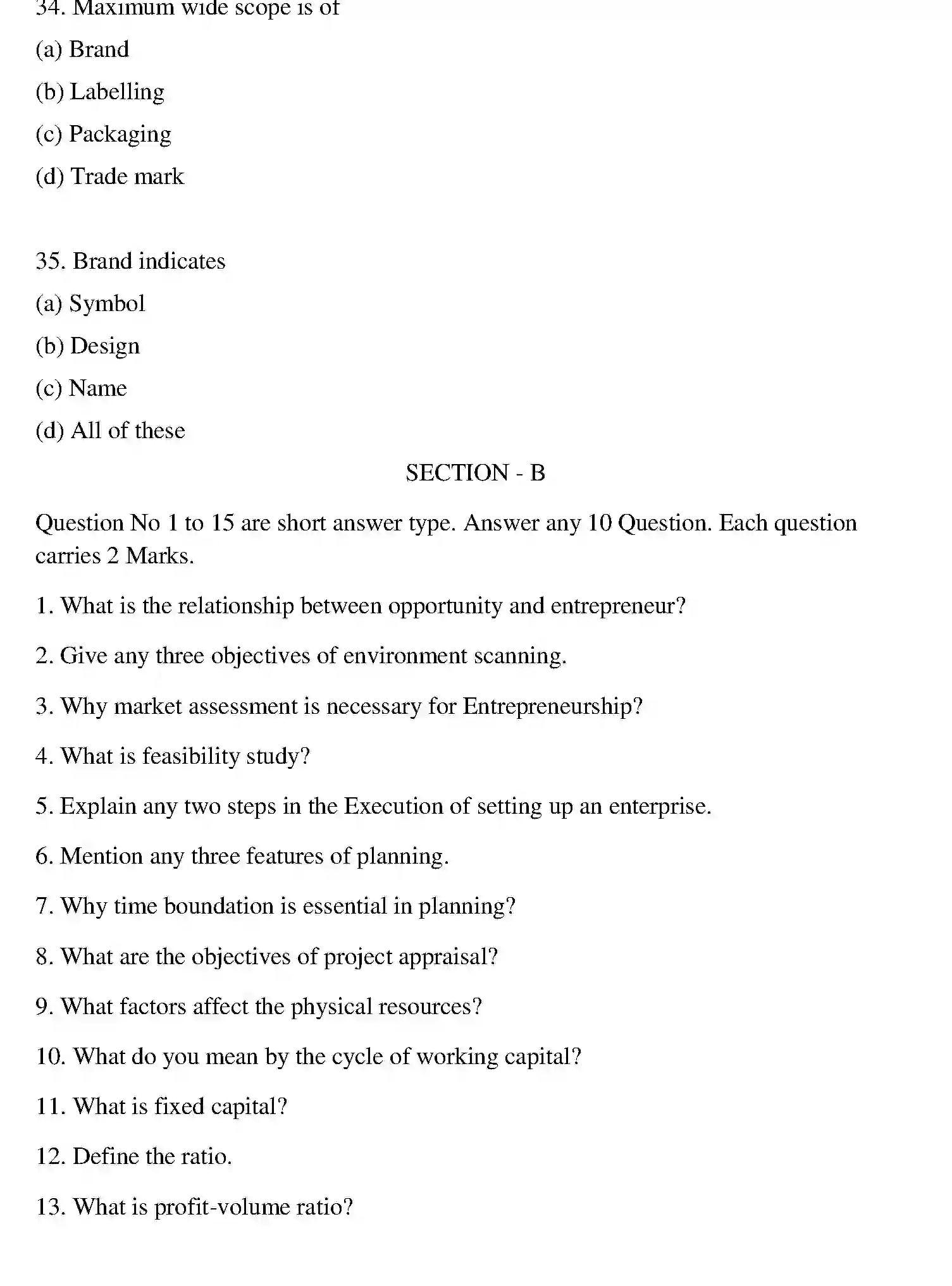 Bihar Board Class 2 2018 ENTREPRENEURSHIP Question Bank - Page 19