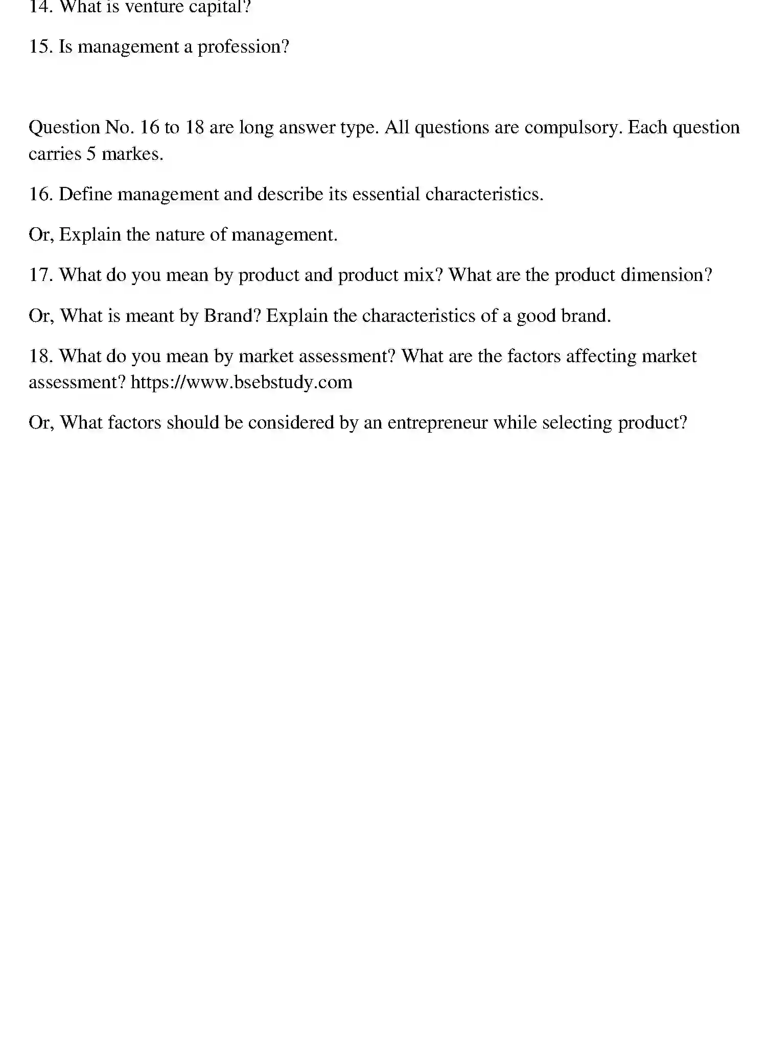 Bihar Board Class 2 2018 ENTREPRENEURSHIP Question Bank - Page 20