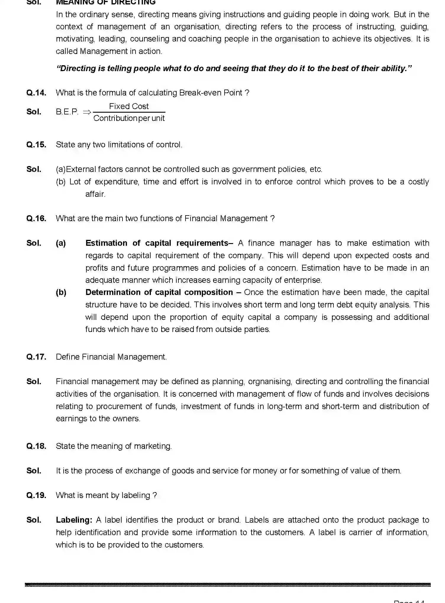 Bihar Board Class 2 2019 BUSINESS-STUDIES-217-2019 Question Bank - Page 14