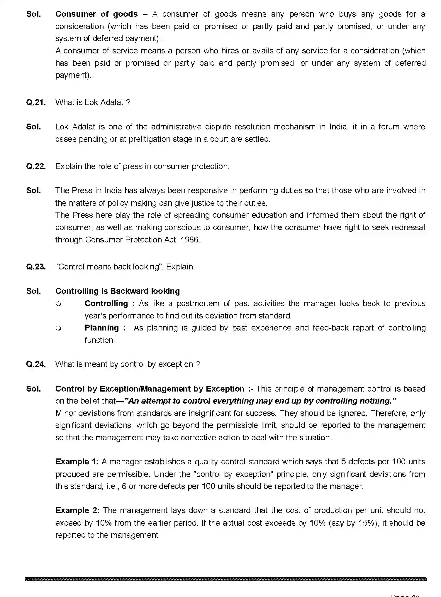 Bihar Board Class 2 2019 BUSINESS-STUDIES-217-2019 Question Bank - Page 15