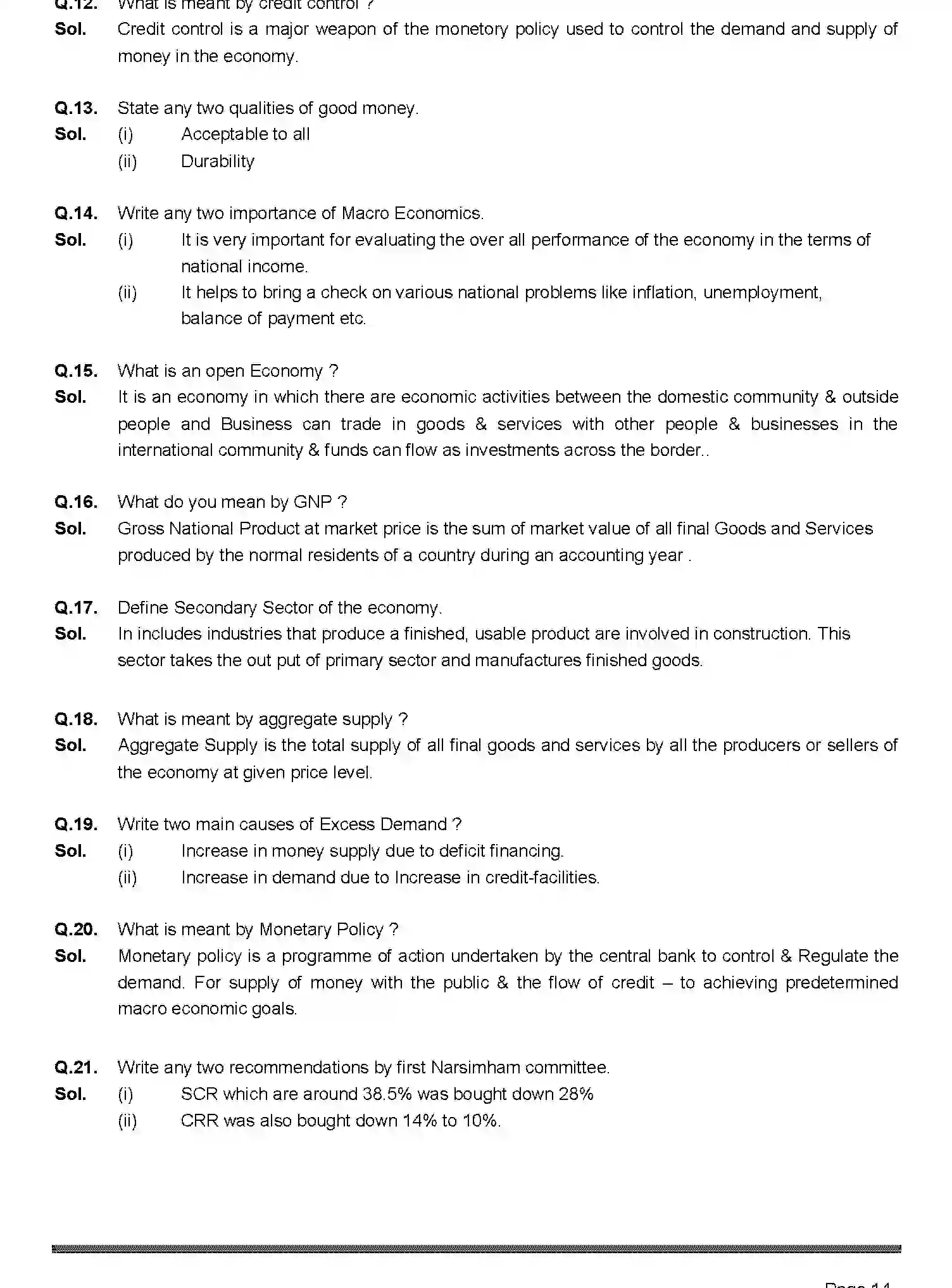Bihar Board Class 2 2019 ECONOMICS-219-2019 Question Bank - Page 14