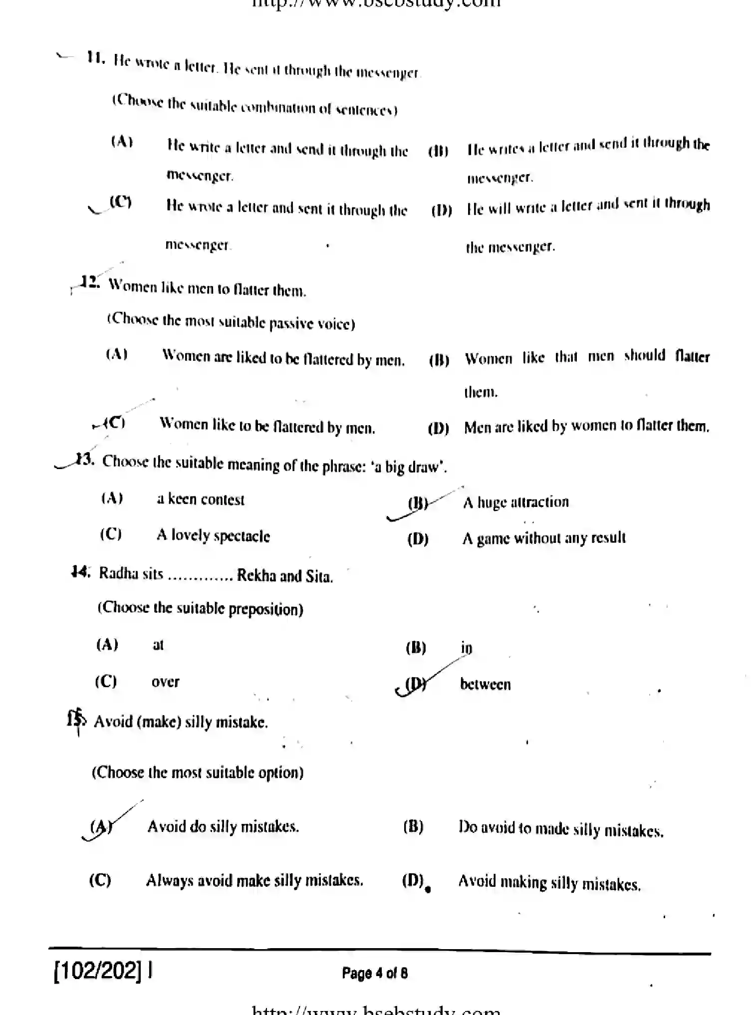 Bihar Board Class 2 2019 ENGLISH-102-202-1 Question Bank - Page 4