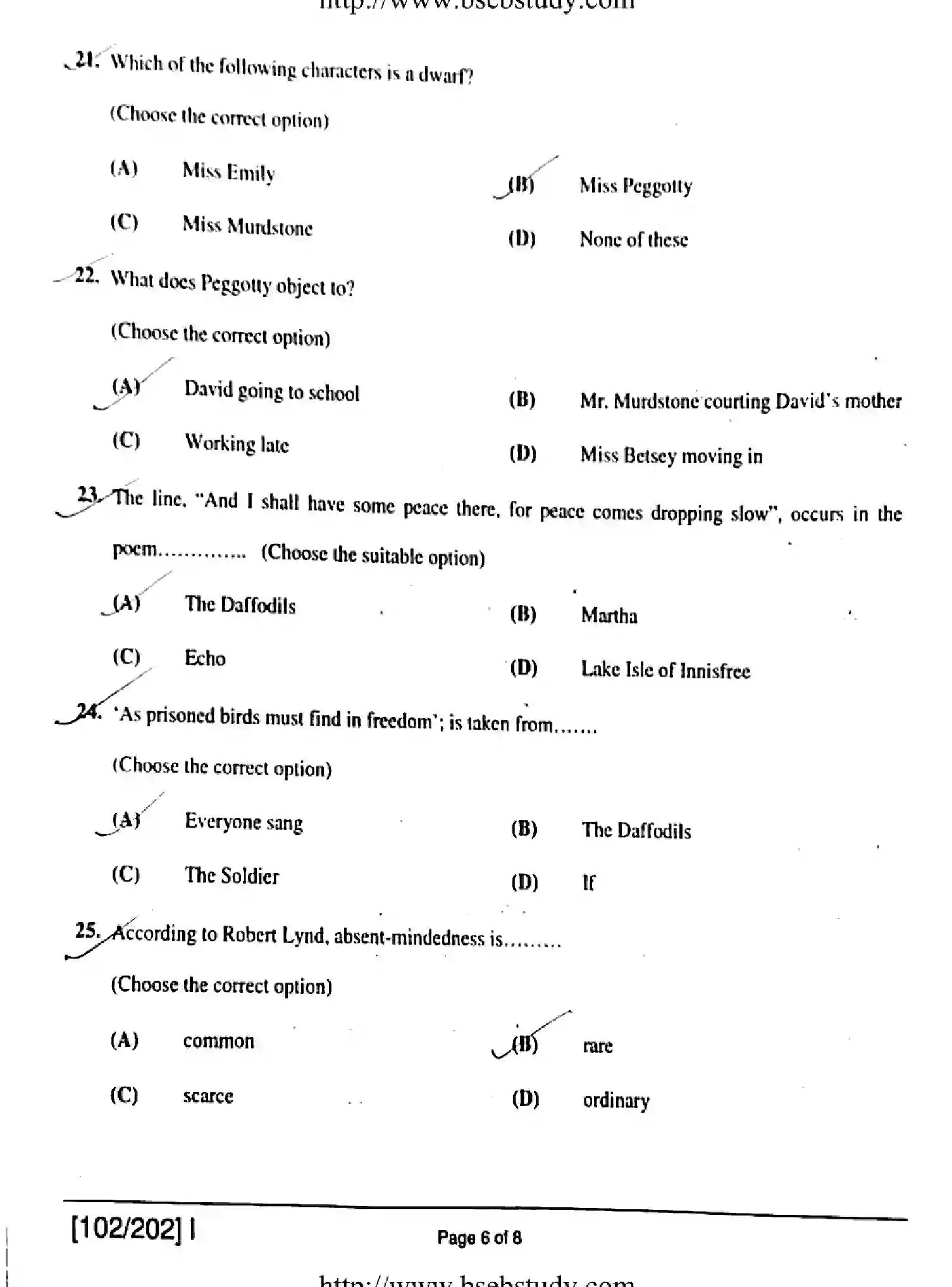 Bihar Board Class 2 2019 ENGLISH-102-202-1 Question Bank - Page 6