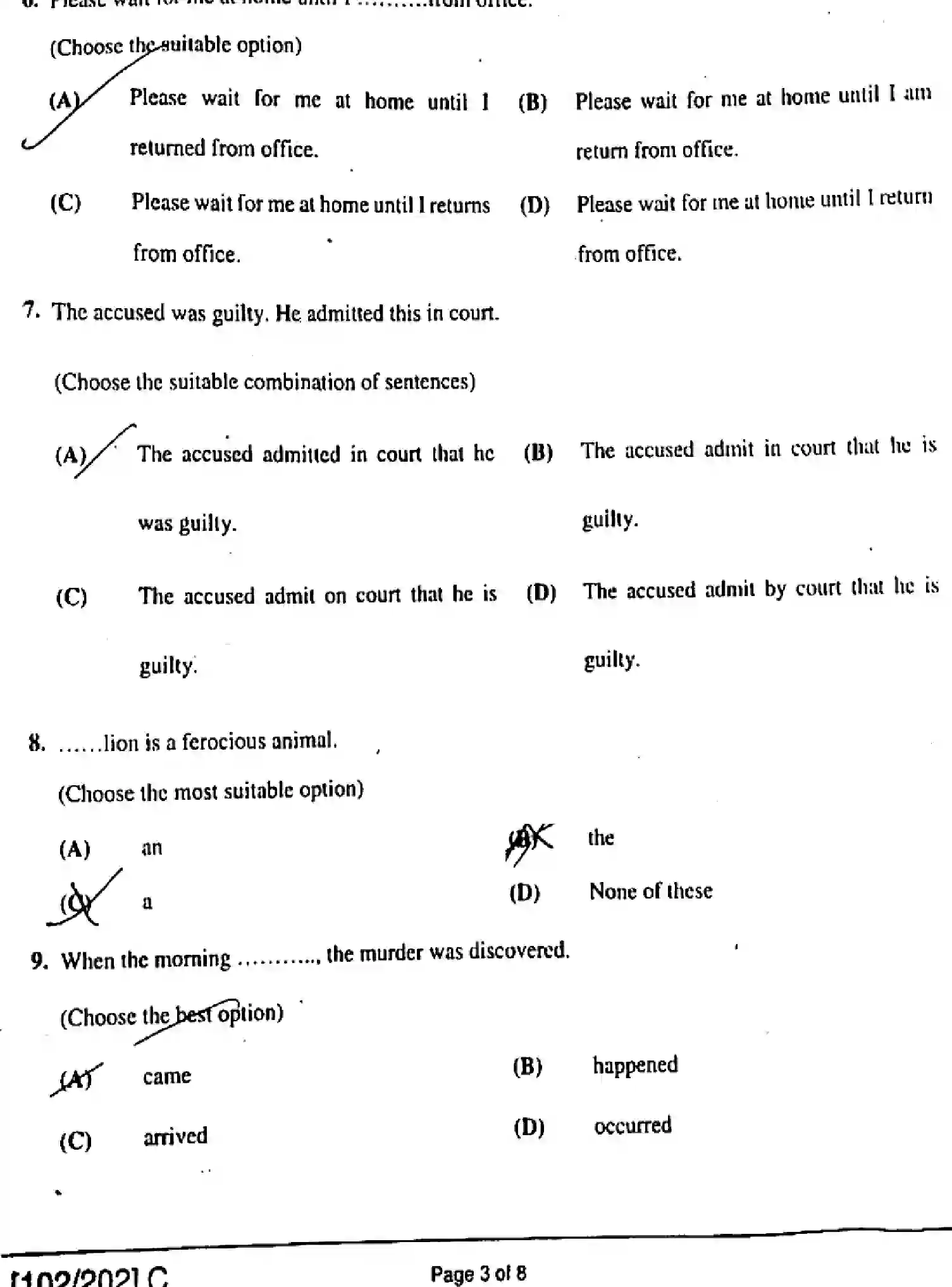 Bihar Board Class 2 2019 ENGLISH-102-202-C Question Bank - Page 3