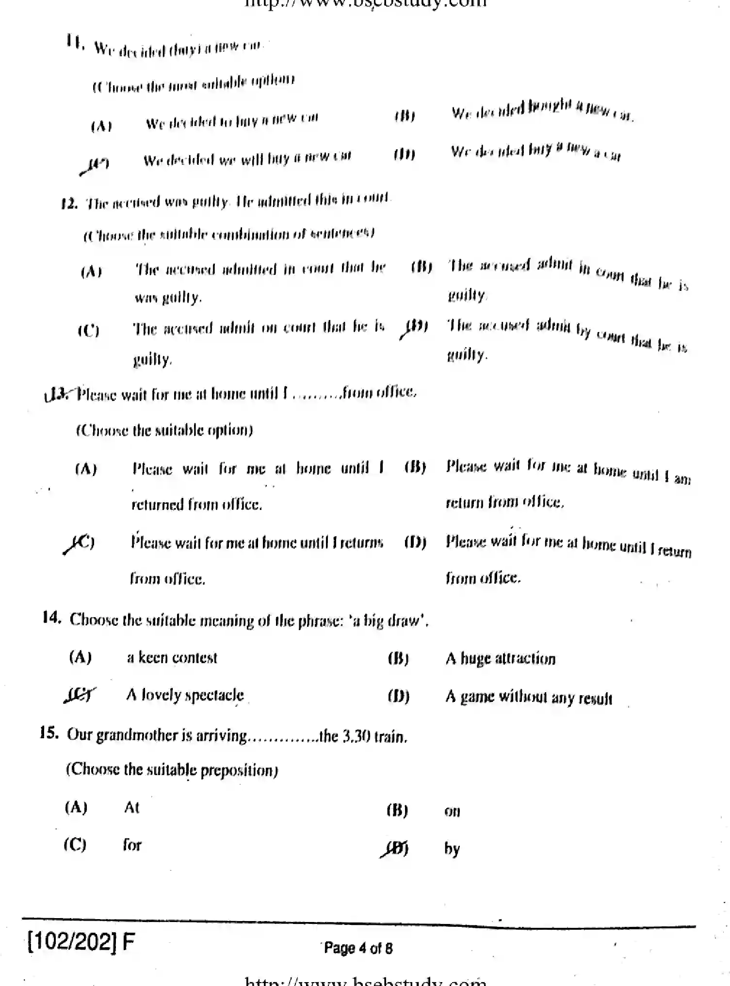 Bihar Board Class 2 2019 ENGLISH-102-202-F Question Bank - Page 4