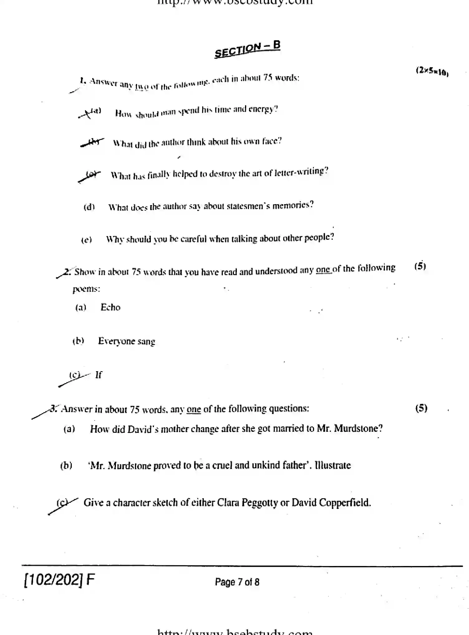 Bihar Board Class 2 2019 ENGLISH-102-202-F Question Bank - Page 7