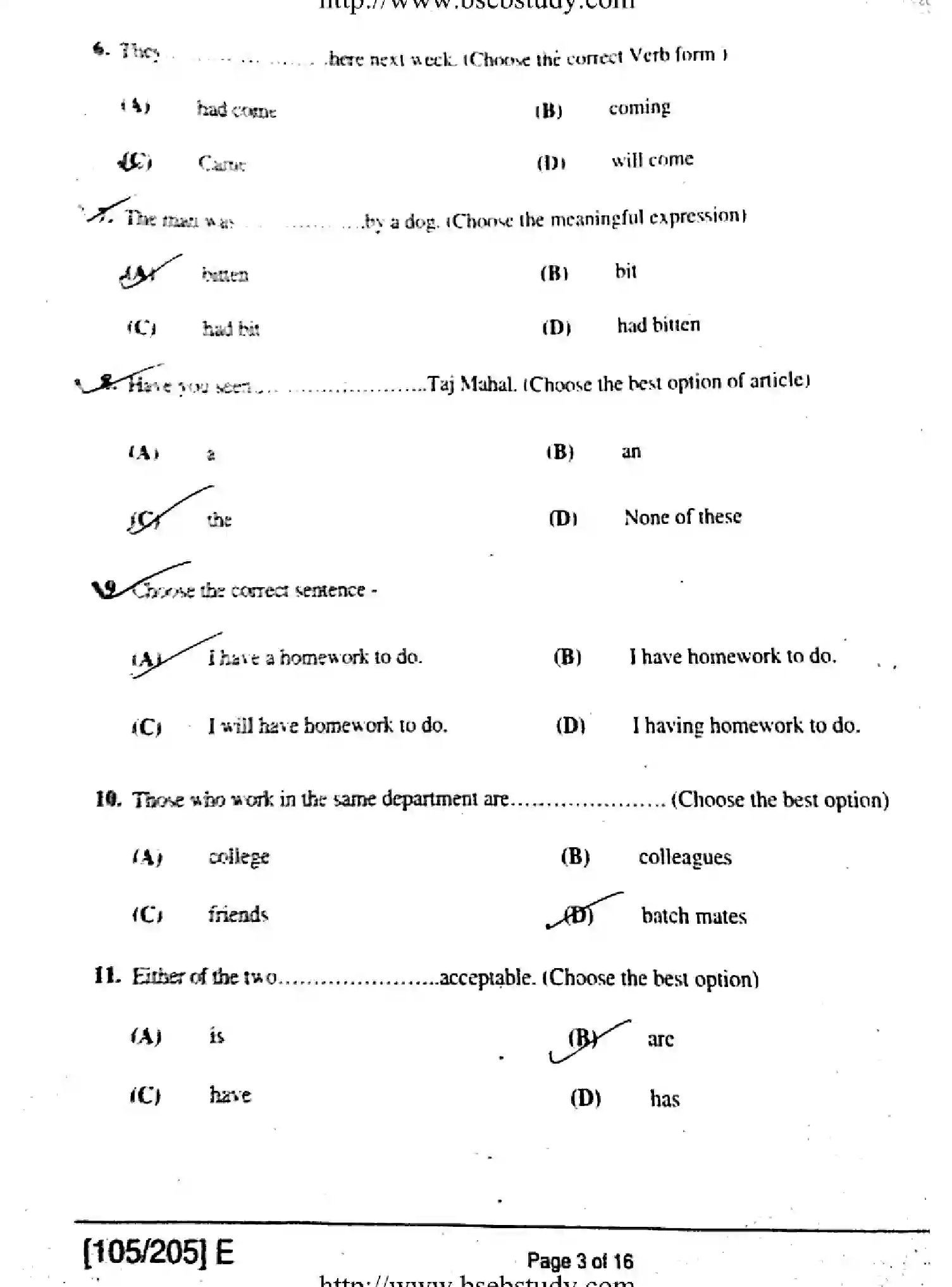 Bihar Board Class 2 2019 ENGLISH-105-205-E Question Bank - Page 3