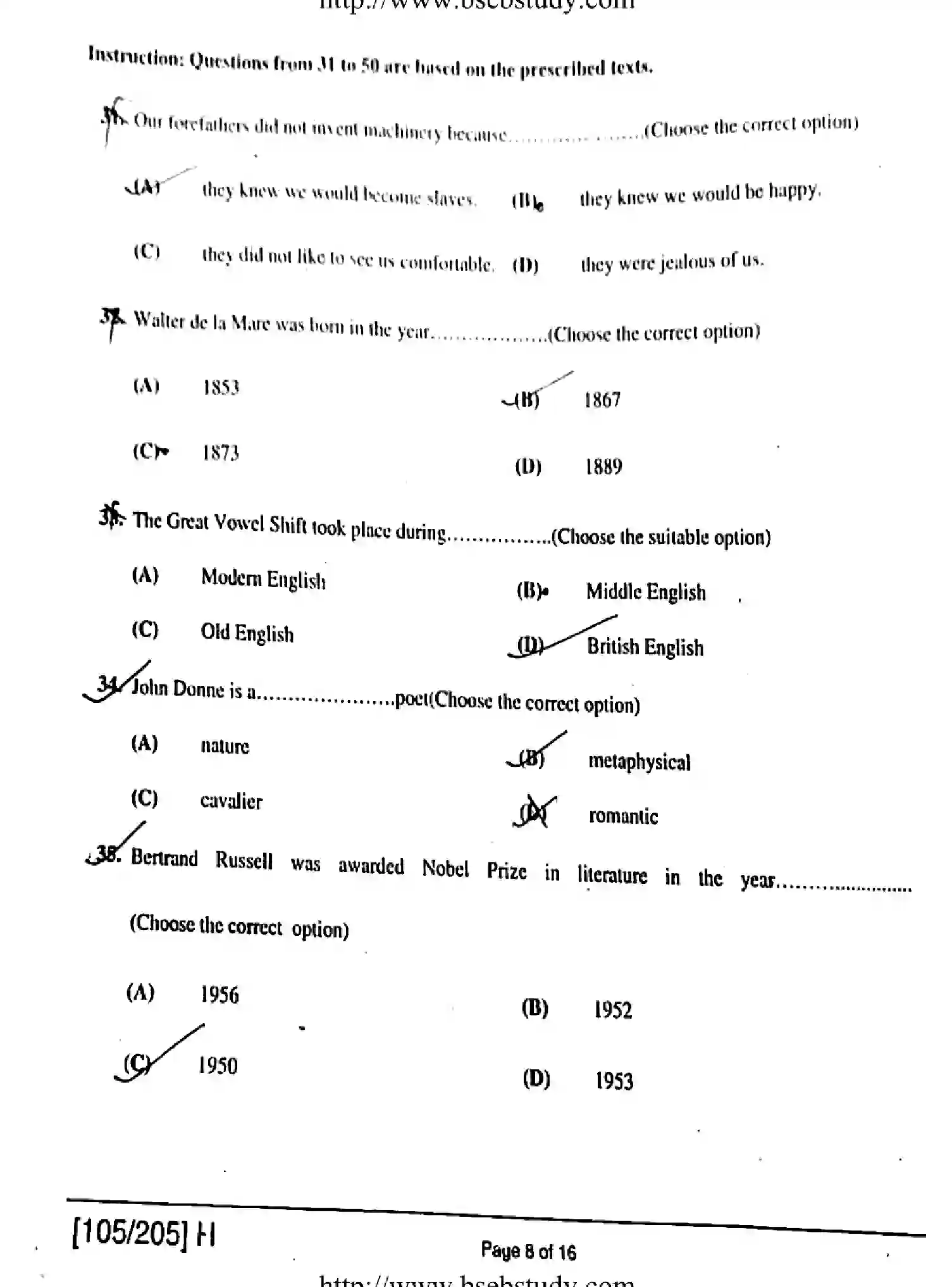 Bihar Board Class 2 2019 ENGLISH-105-205-H Question Bank - Page 8
