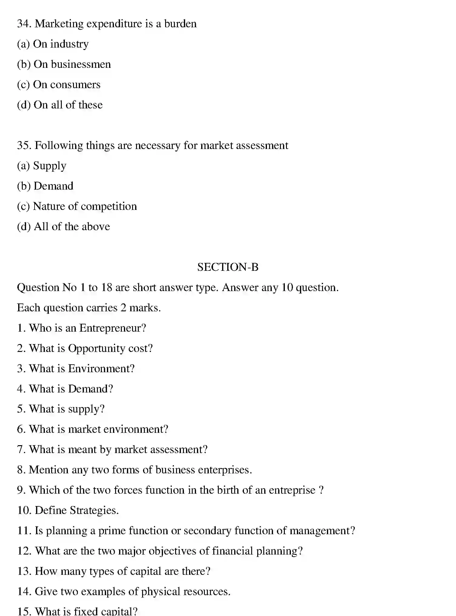 Bihar Board Class 2 2019 ENTREPRENEURSHIP Question Bank - Page 19