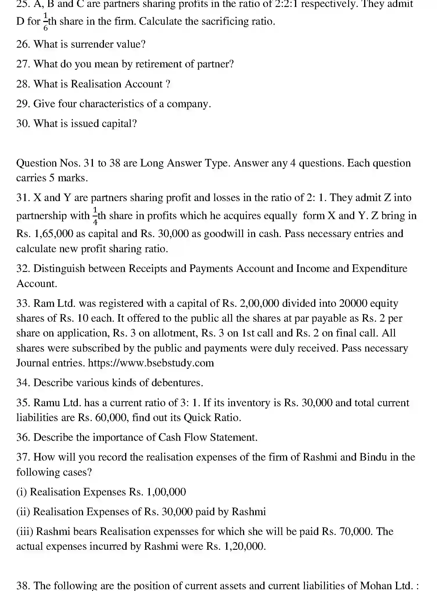 Bihar Board Class 12 2021 ACCOUNTANCY Question Bank - Page 52