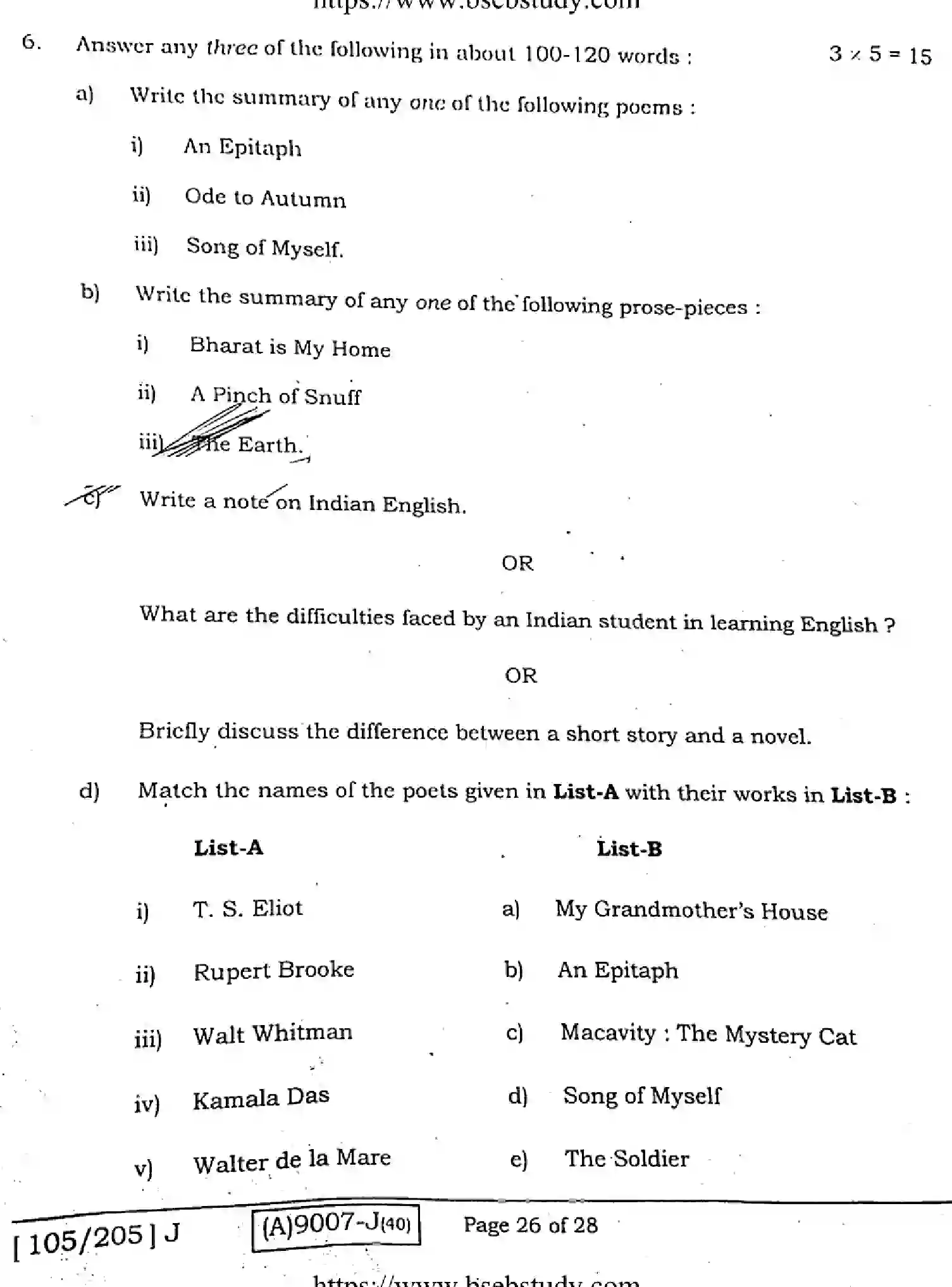 Bihar Board Class 12 2021 ENGLISH-COMPULSORY-105-205-J Question Bank - Page 25