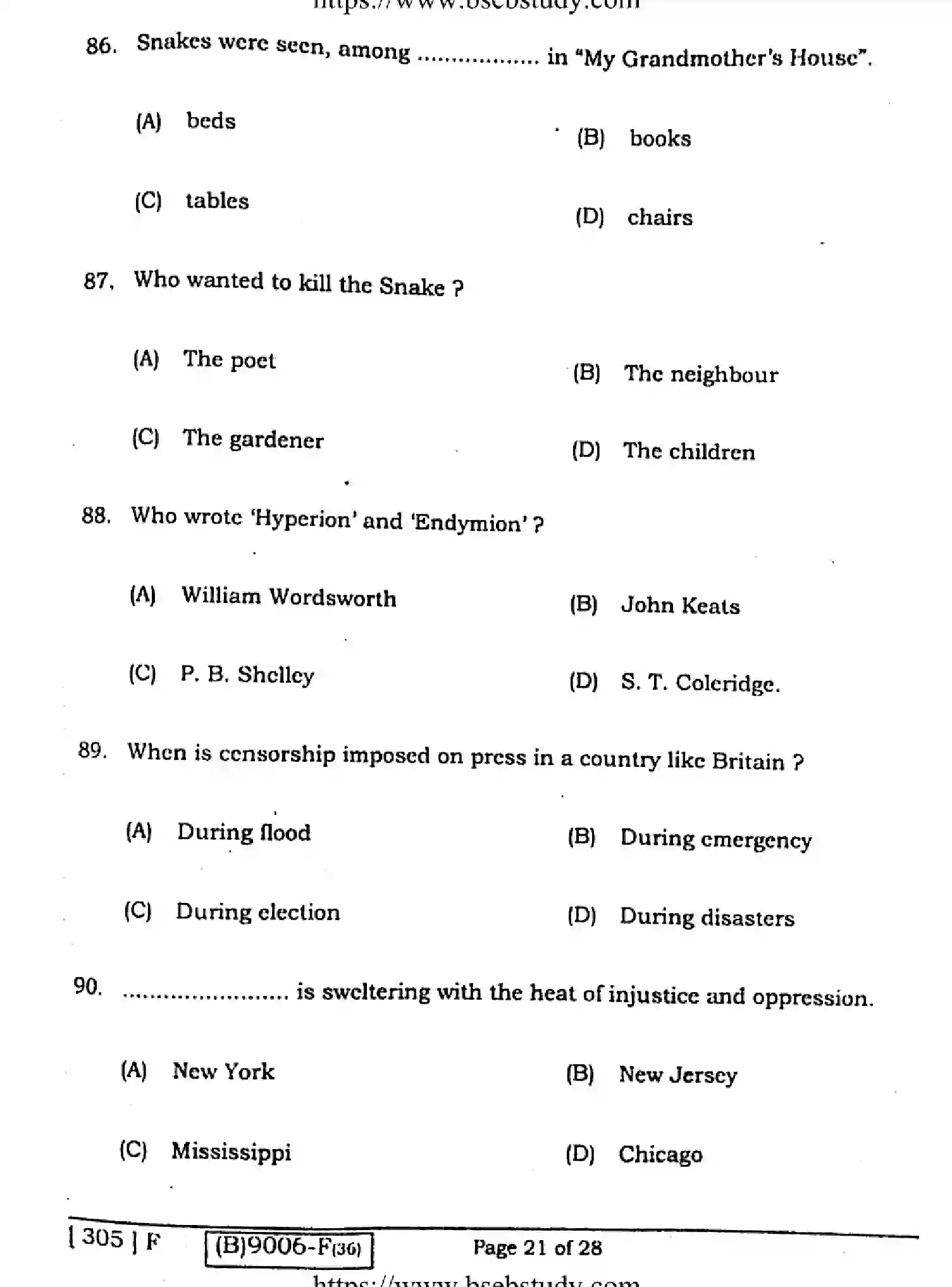 Bihar Board Class 12 2021 ENGLISH-COMPULSORY-305-F Question Bank - Page 20