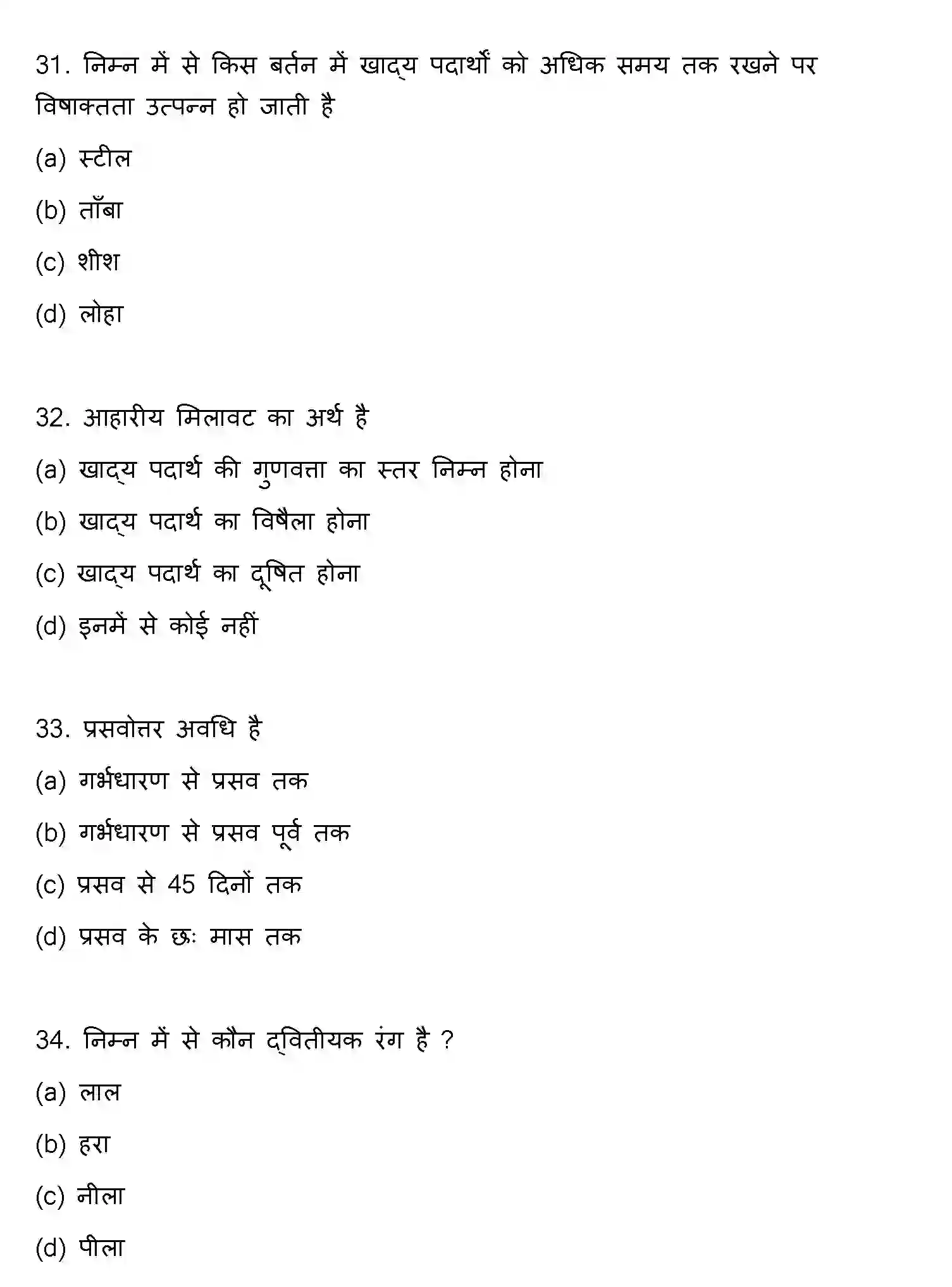 Bihar Board Class 12 2021 HOME-SCIENCE Question Bank - Page 9