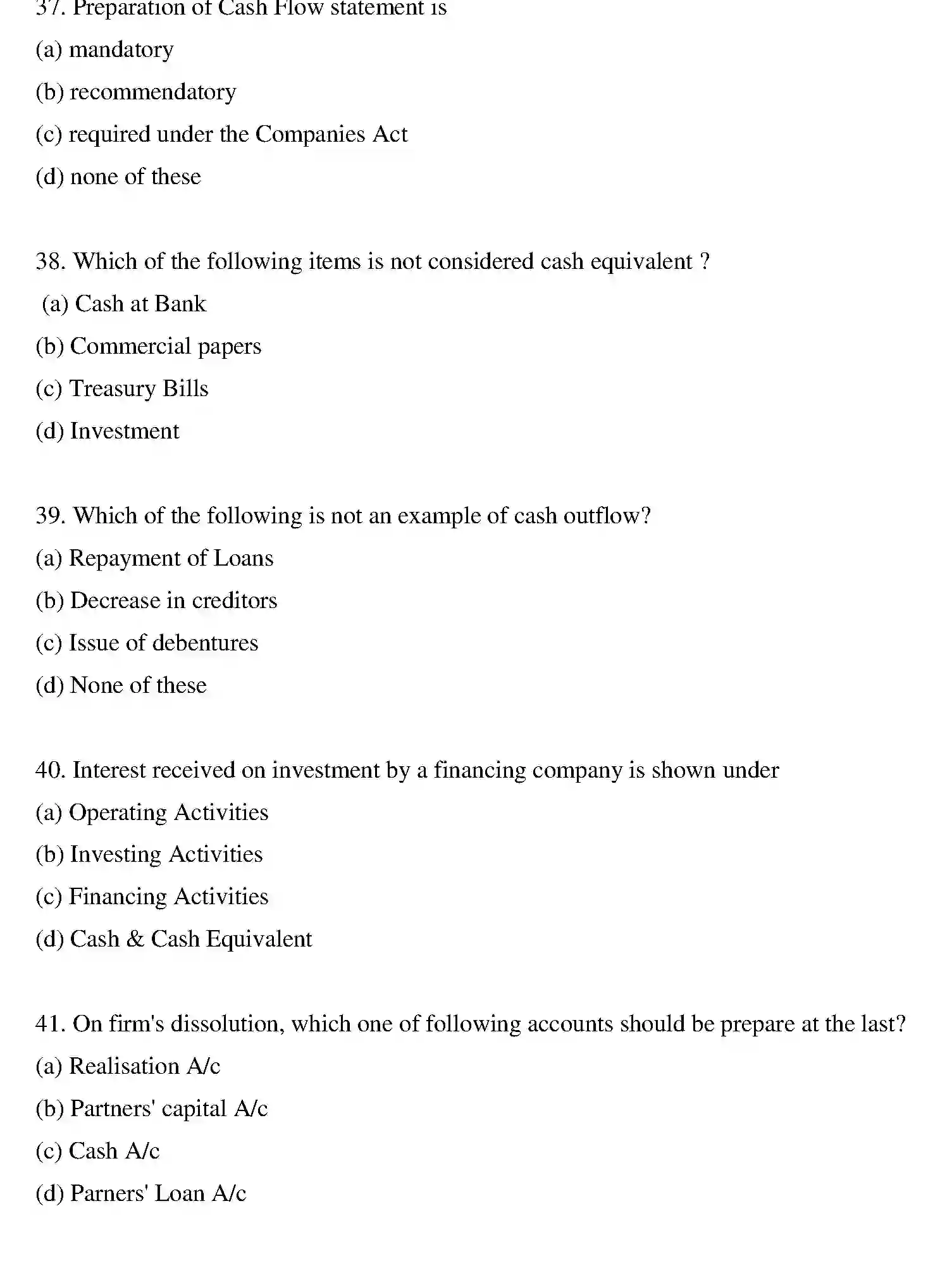 Bihar Board Class 2 2022 ACCOUNTANCY Question Bank - Page 38