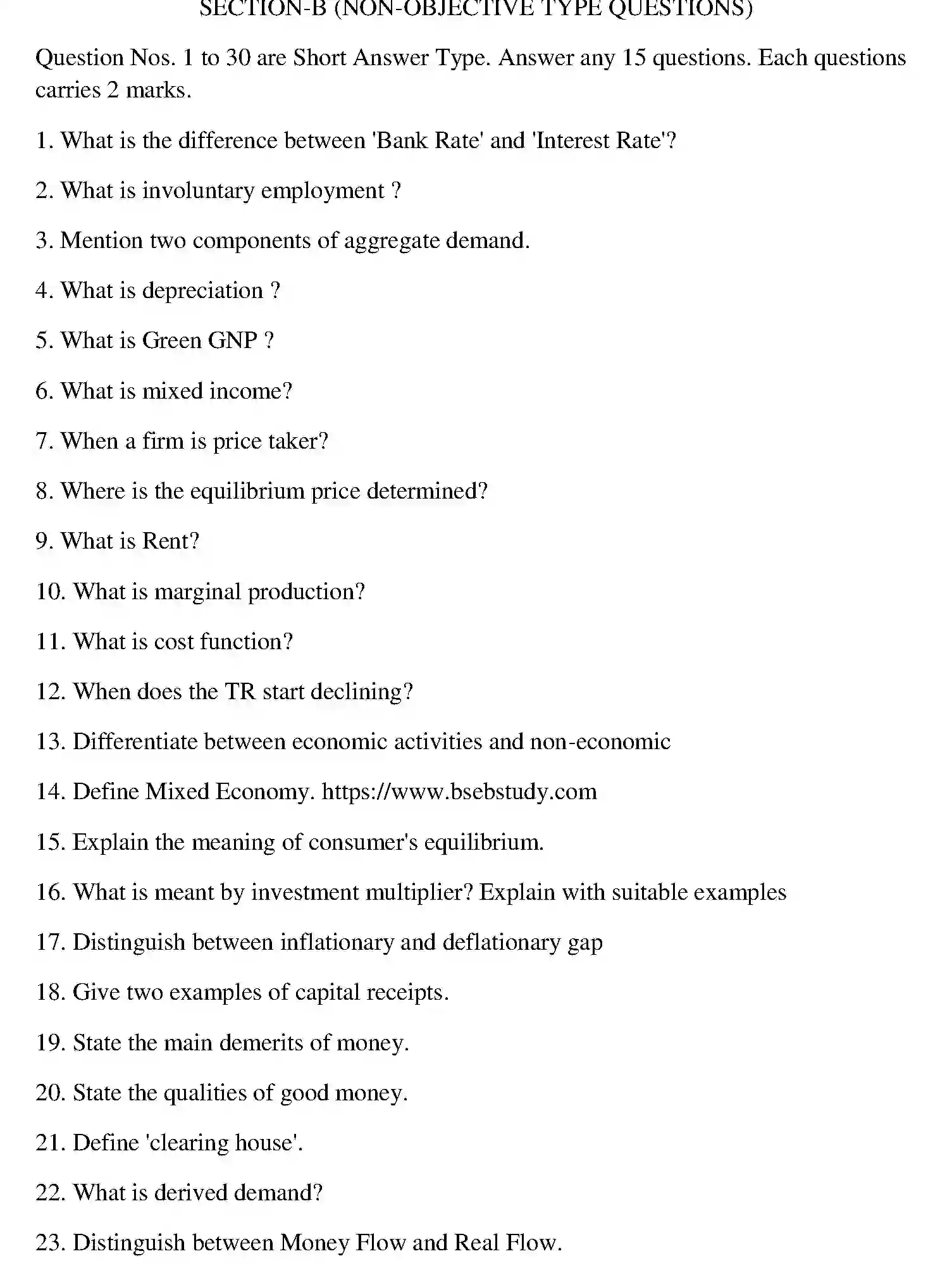 Bihar Board Class 2 2022 BUSINESS-ECONOMICS Question Bank - Page 51