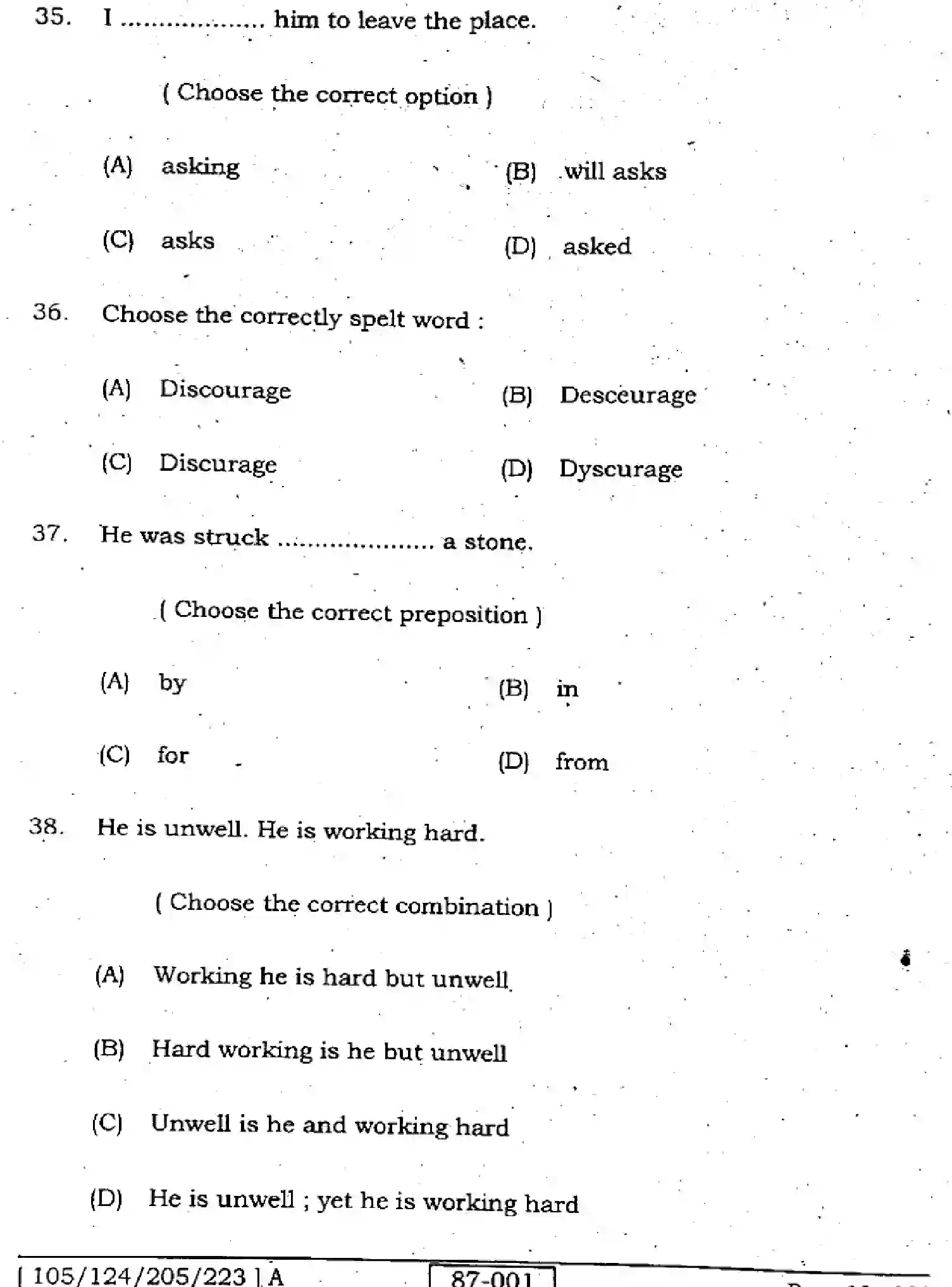 Bihar Board Class 2 2022 ENGLISH-105-124-205-223-A Question Bank - Page 12