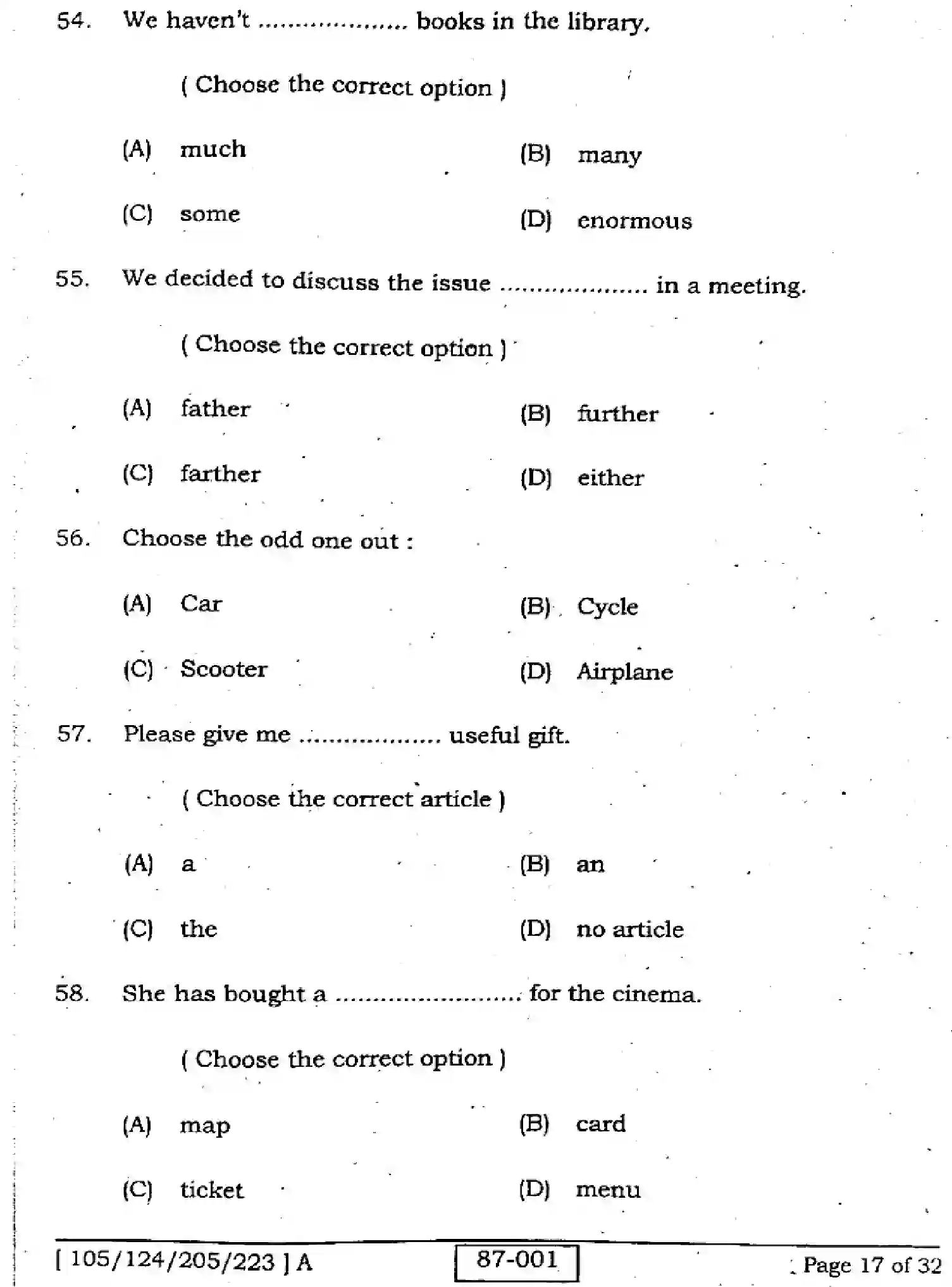 Bihar Board Class 2 2022 ENGLISH-105-124-205-223-A Question Bank - Page 17