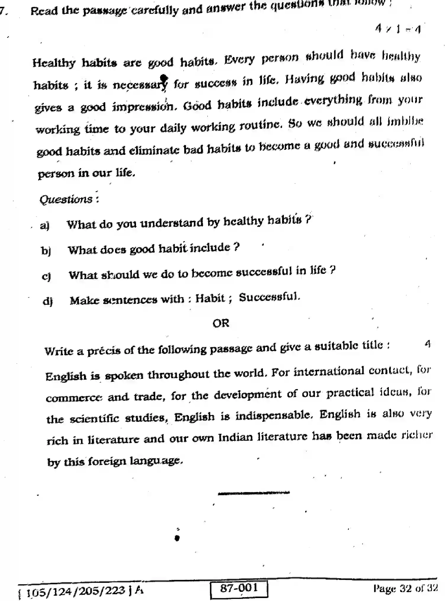 Bihar Board Class 2 2022 ENGLISH-105-124-205-223-A Question Bank - Page 32