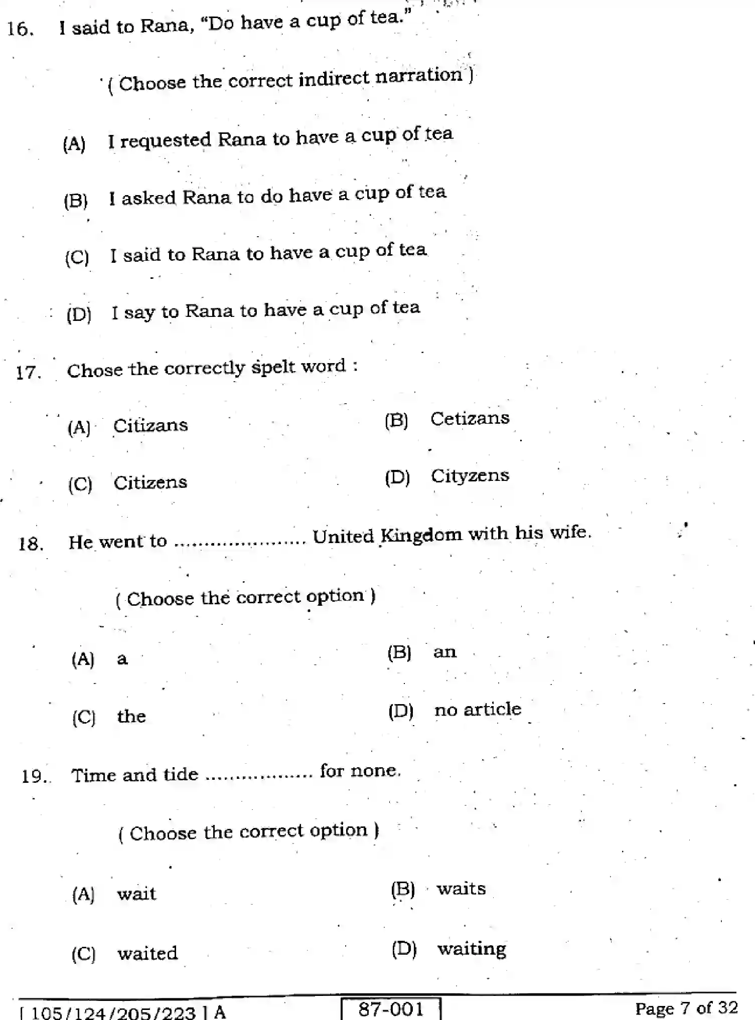 Bihar Board Class 2 2022 ENGLISH-105-124-205-223-A Question Bank - Page 7