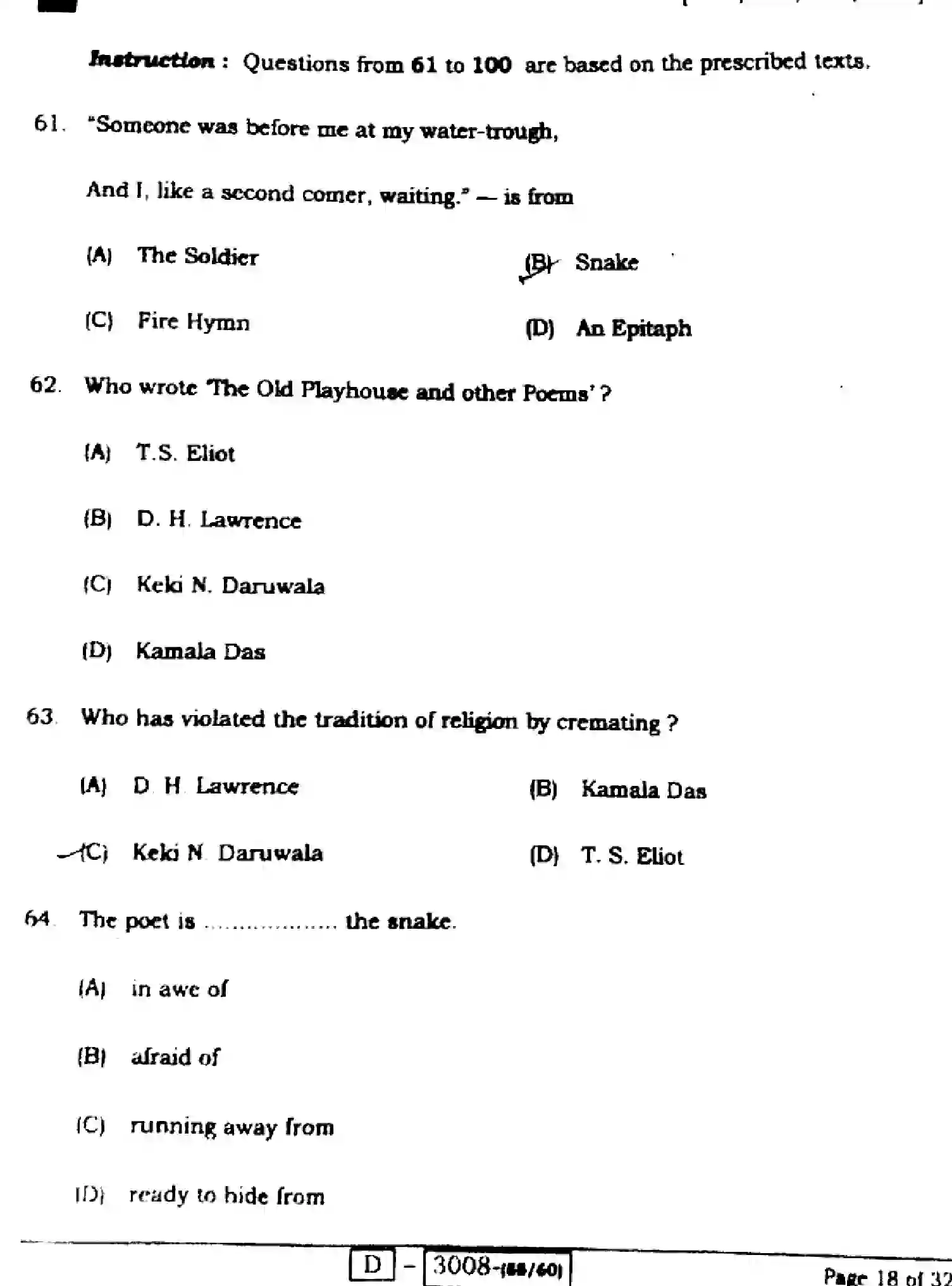 Bihar Board Class 12 2022 ENGLISH-COMPULSORY-105-124-205-223-E Question Bank - Page 18
