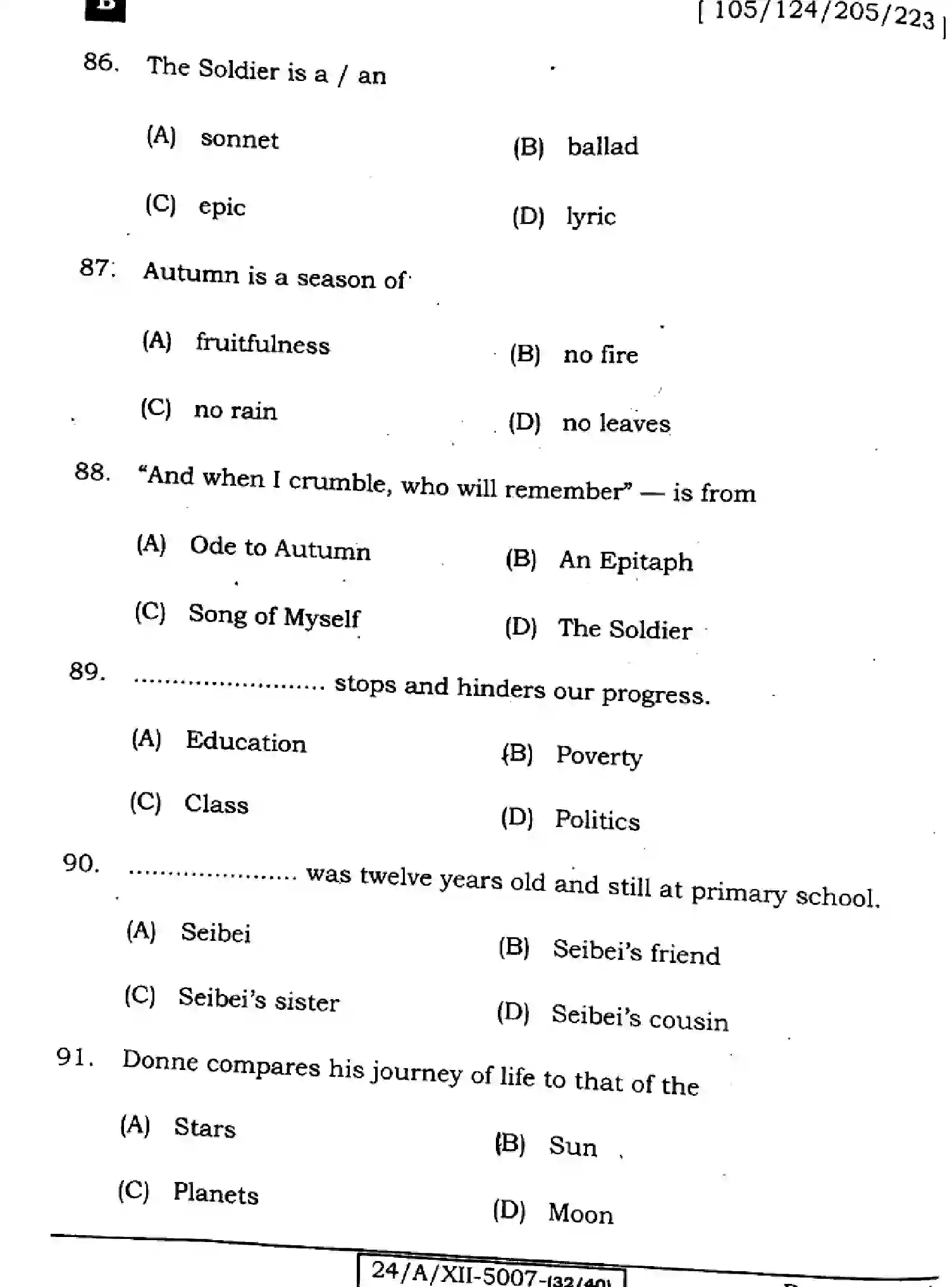 Bihar Board Class 2 2024 ENGLISH-105-124-205-223-SET-B Question Bank - Page 24