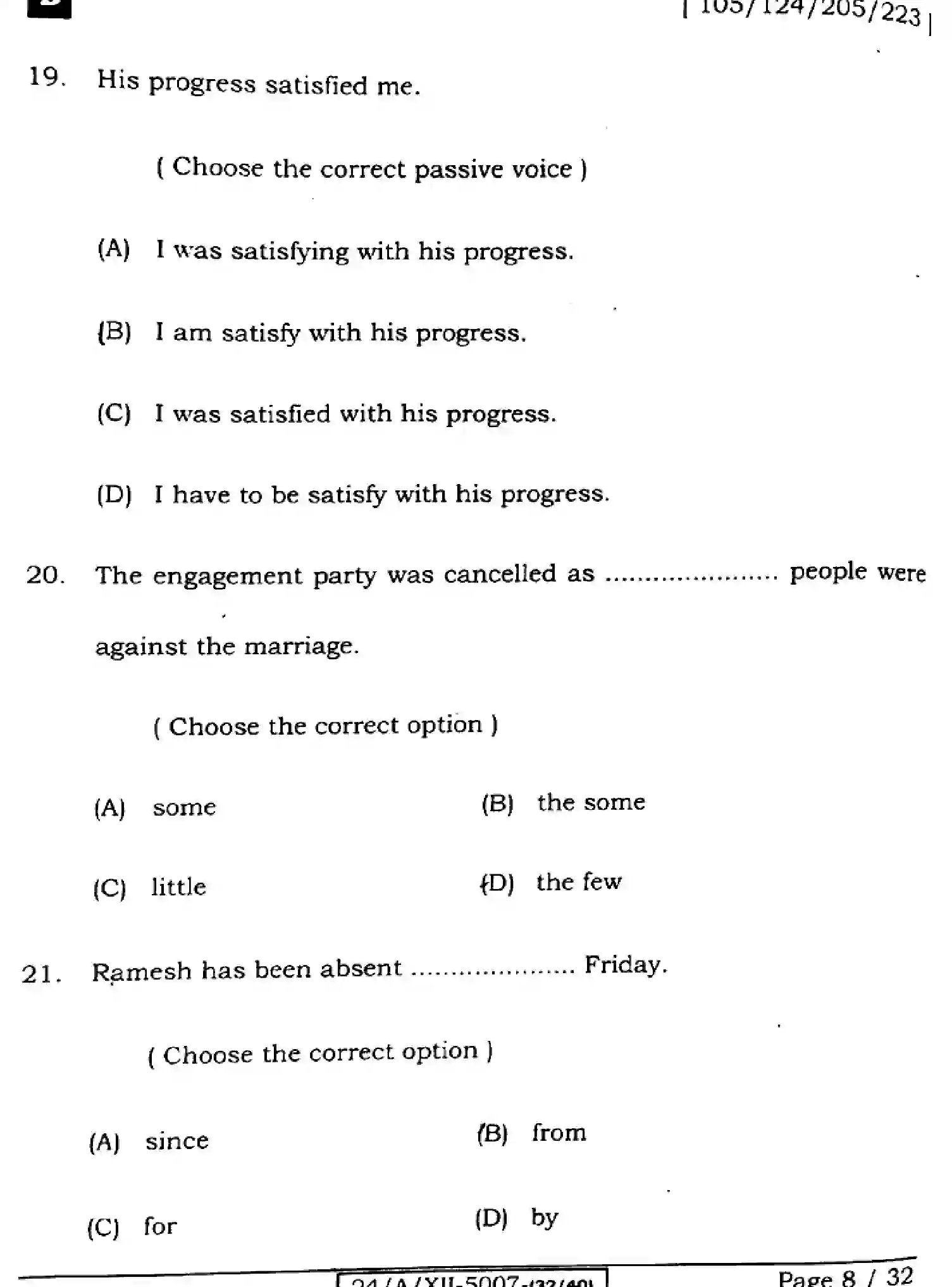 Bihar Board Class 2 2024 ENGLISH-105-124-205-223-SET-B Question Bank - Page 8