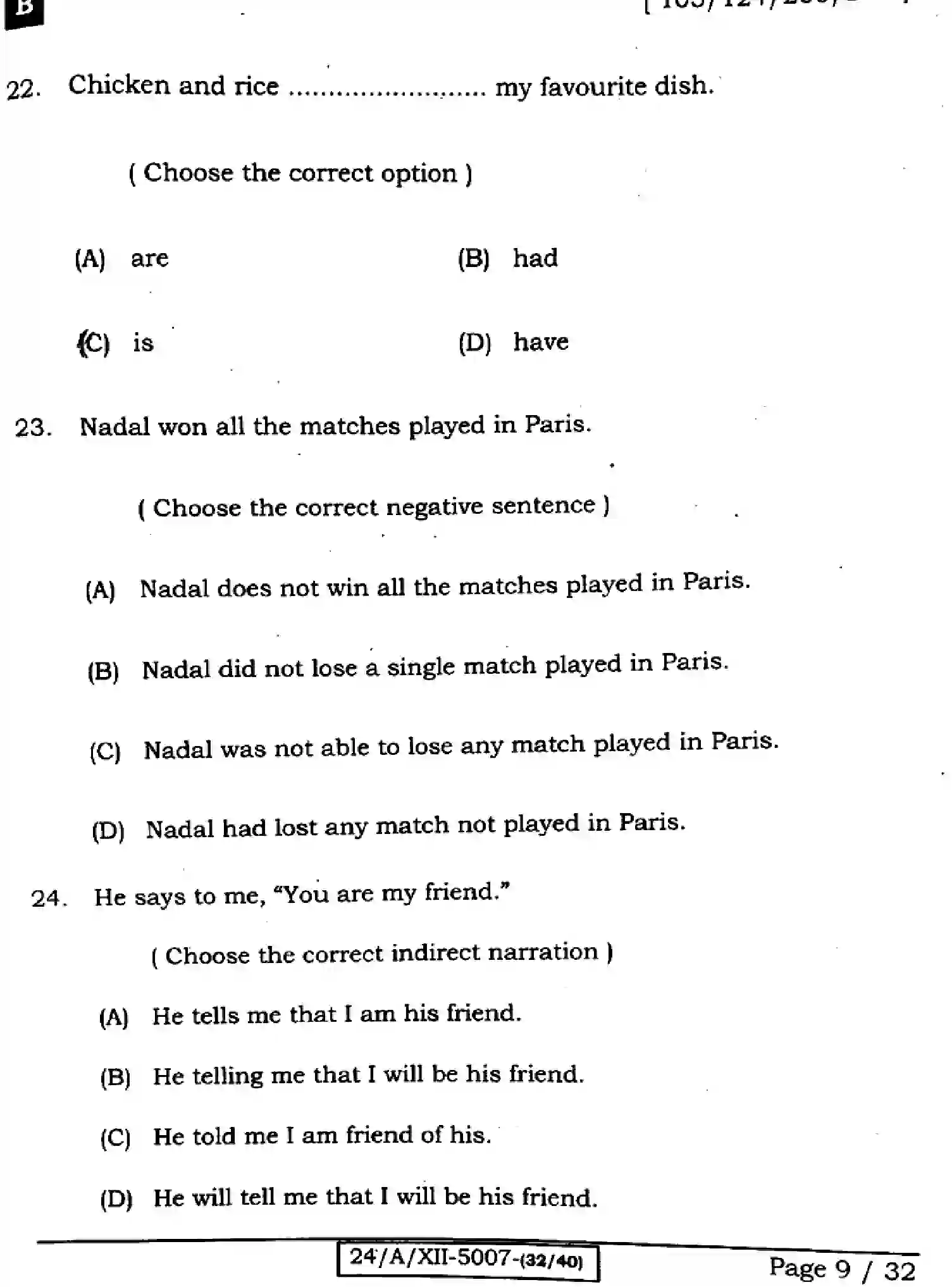 Bihar Board Class 2 2024 ENGLISH-105-124-205-223-SET-B Question Bank - Page 9