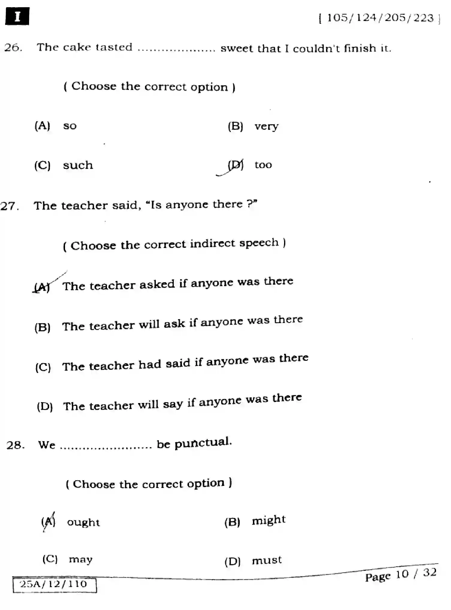 Bihar Board Class 2 2025 ENGLISH-105-124-205-223-SET-1 Question Bank - Page 10