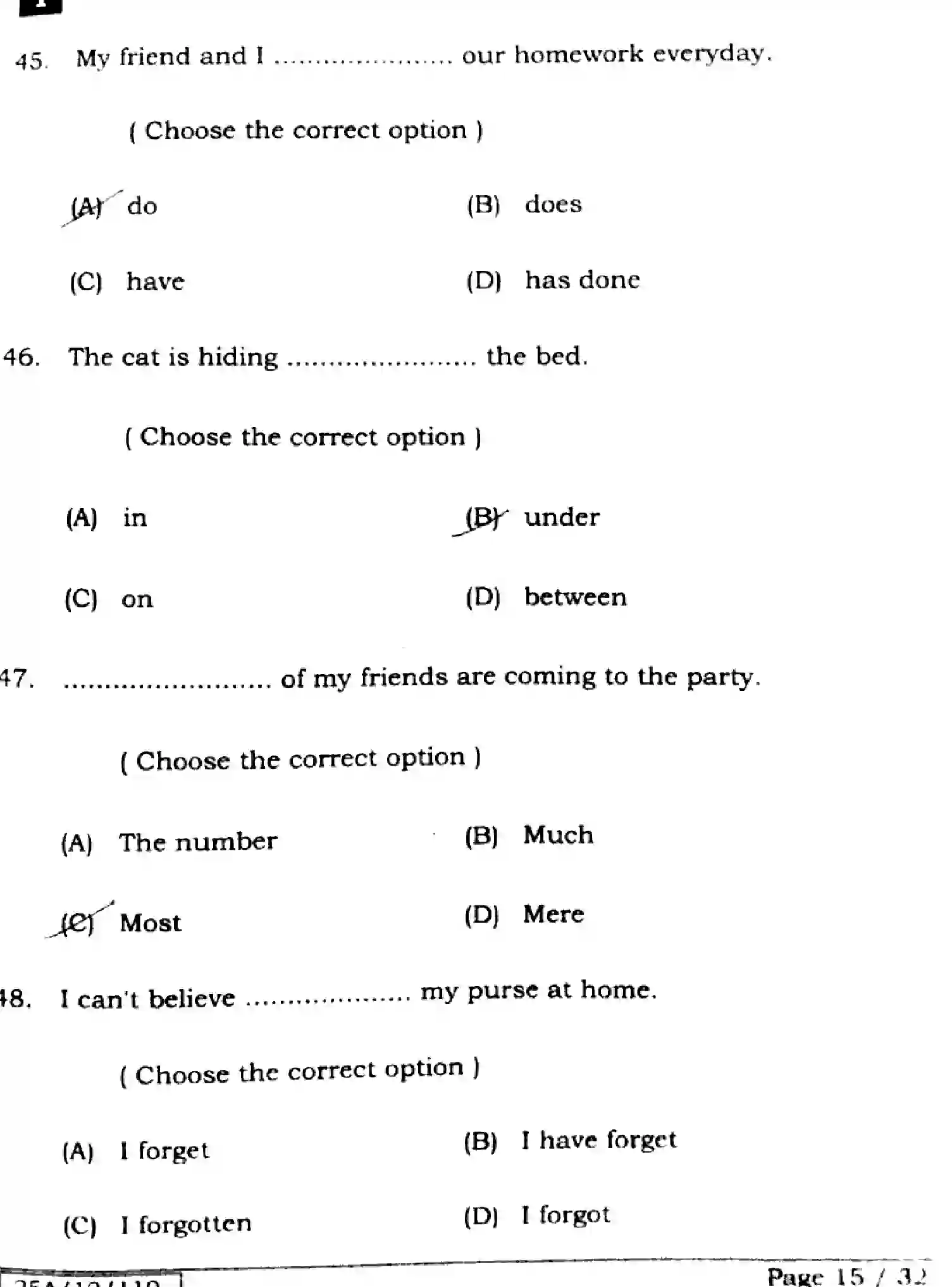 Bihar Board Class 2 2025 ENGLISH-105-124-205-223-SET-1 Question Bank - Page 15