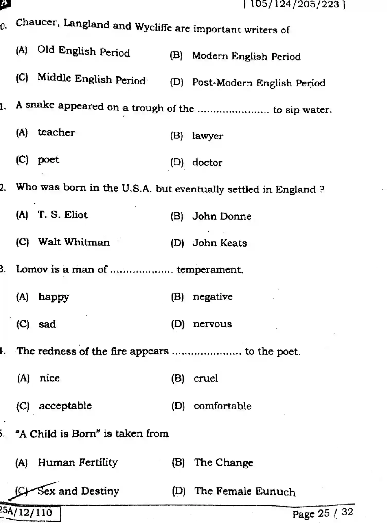 Bihar Board Class 2 2025 ENGLISH-105-124-205-223-SET-A Question Bank - Page 24