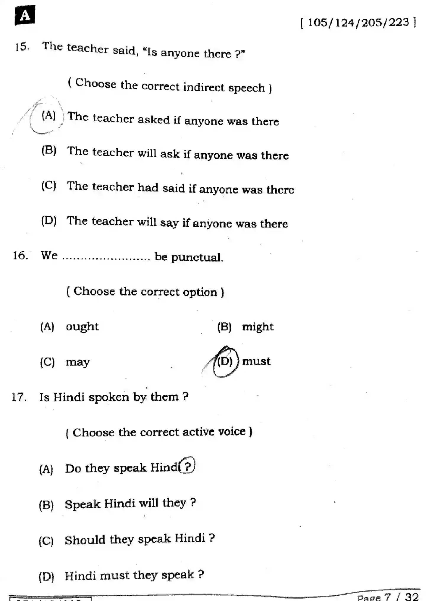 Bihar Board Class 2 2025 ENGLISH-105-124-205-223-SET-A Question Bank - Page 6
