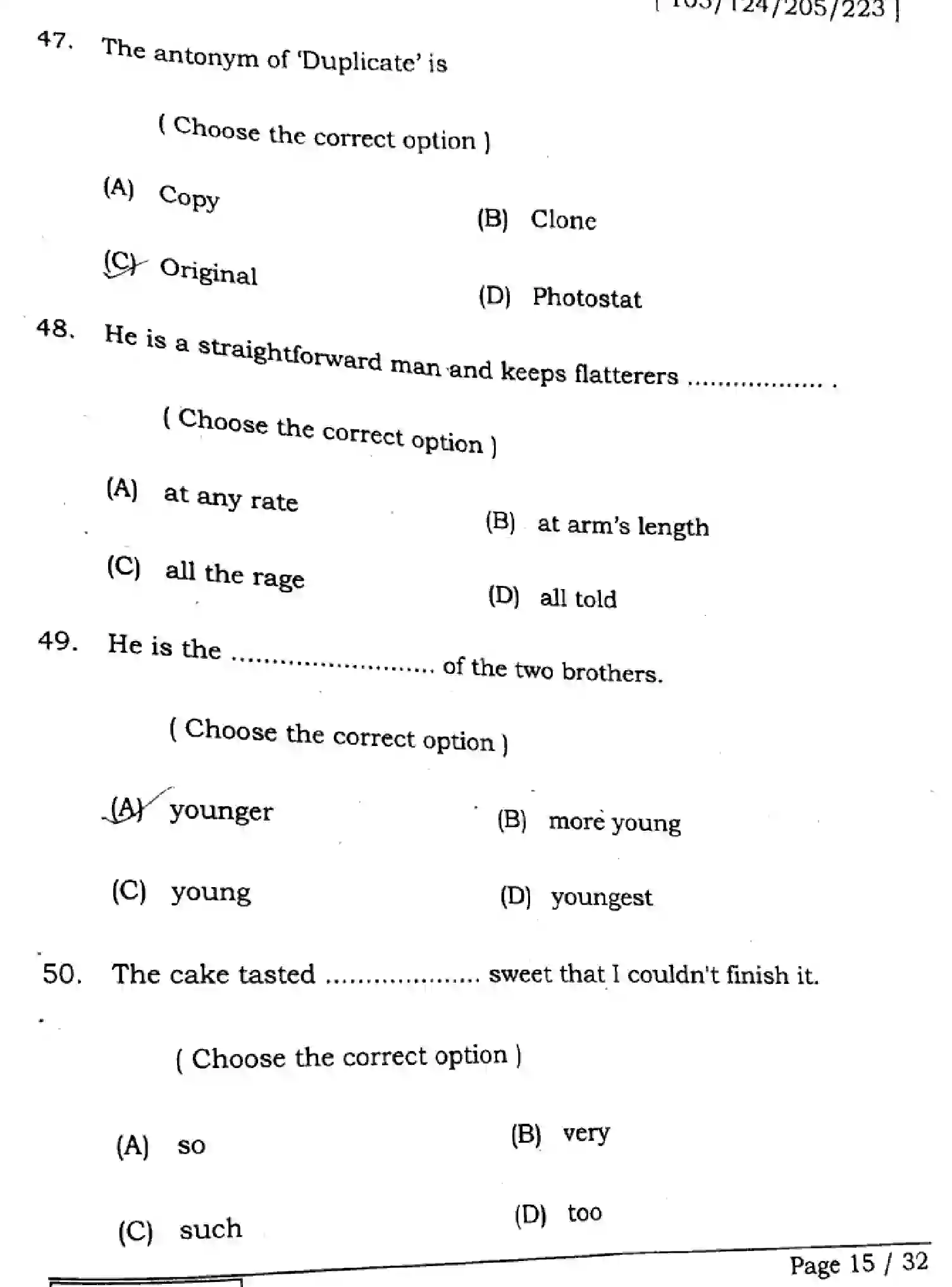 Bihar Board Class 2 2025 ENGLISH-105-124-205-223-SET-D Question Bank - Page 15