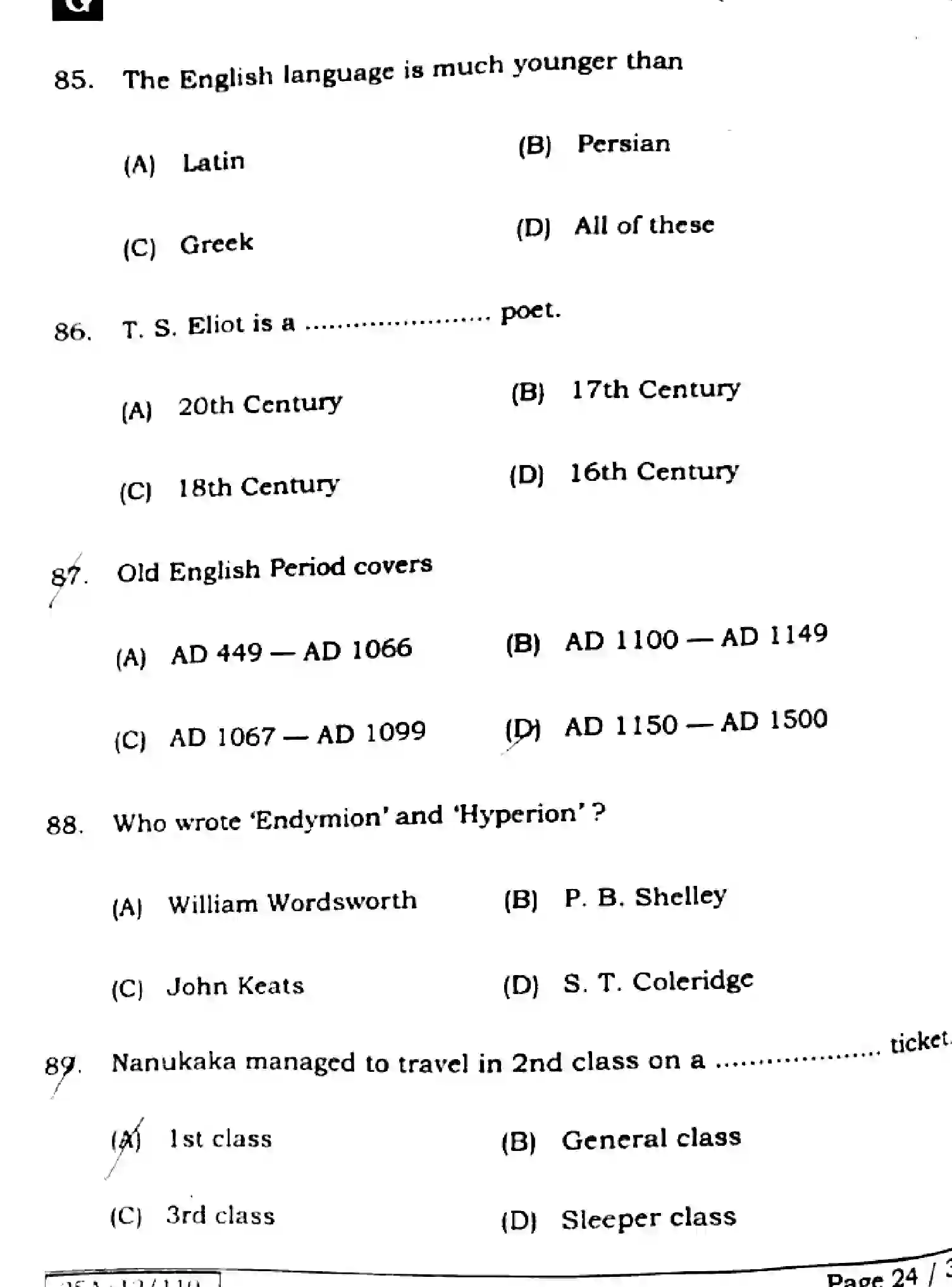 Bihar Board Class 2 2025 ENGLISH-105-124-205-223-SET-G Question Bank - Page 23