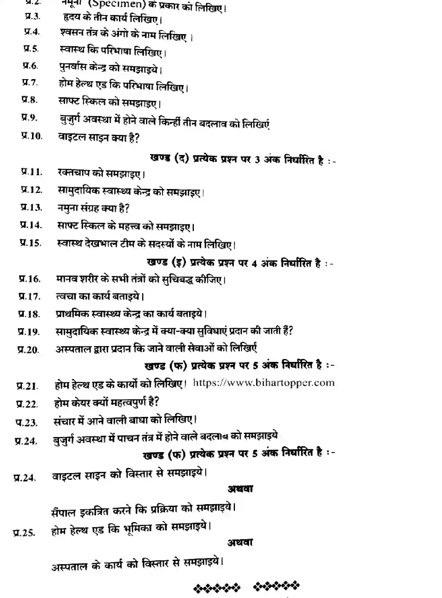 Bihar Board Class 9 2022 HY-HEALTH-CARE-110123 Half Yearly - Page 2